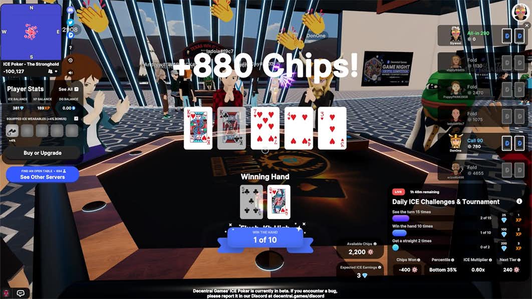 game image from Decentral Games ICE Poker